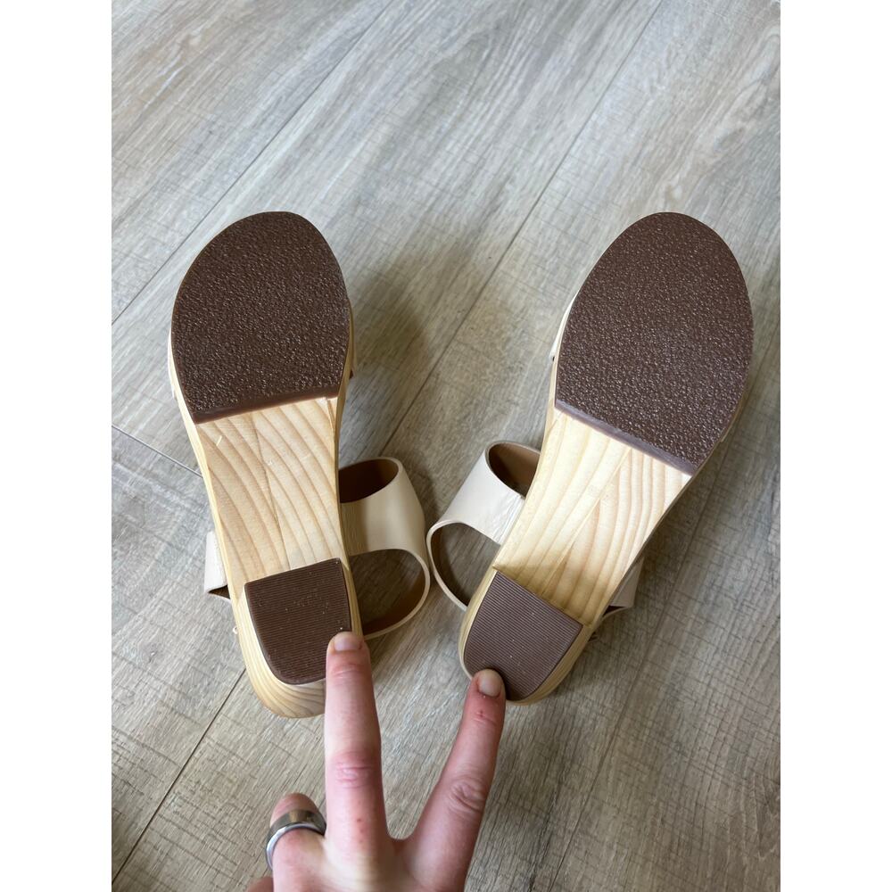 All day open toe clog Nisolo leather bone 9.5 - Picture 5 of 7